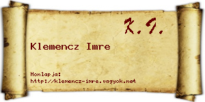 Klemencz Imre névjegykártya