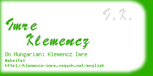 imre klemencz business card